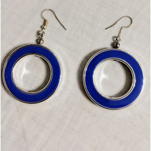Circular blue earrings